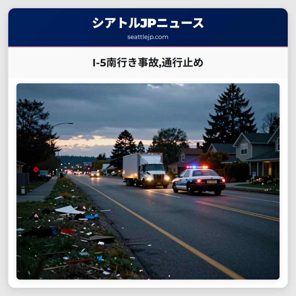 I-5南行き事故,通行止め