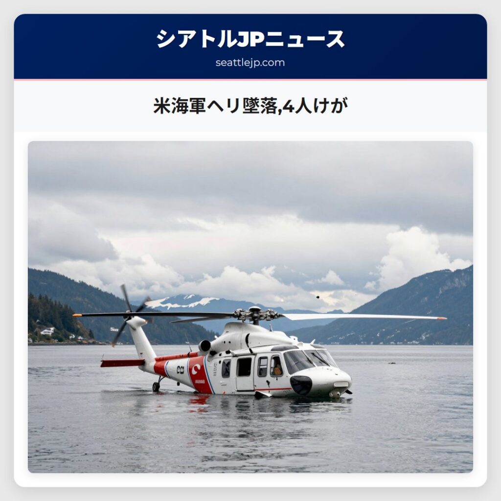 米海軍ヘリ墜落,4人けが