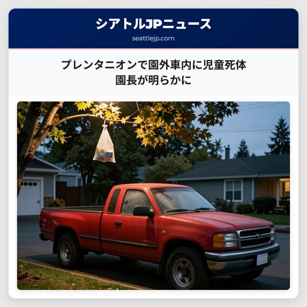 プレンタニオンで園外車内に児童死体　園長が明らかに