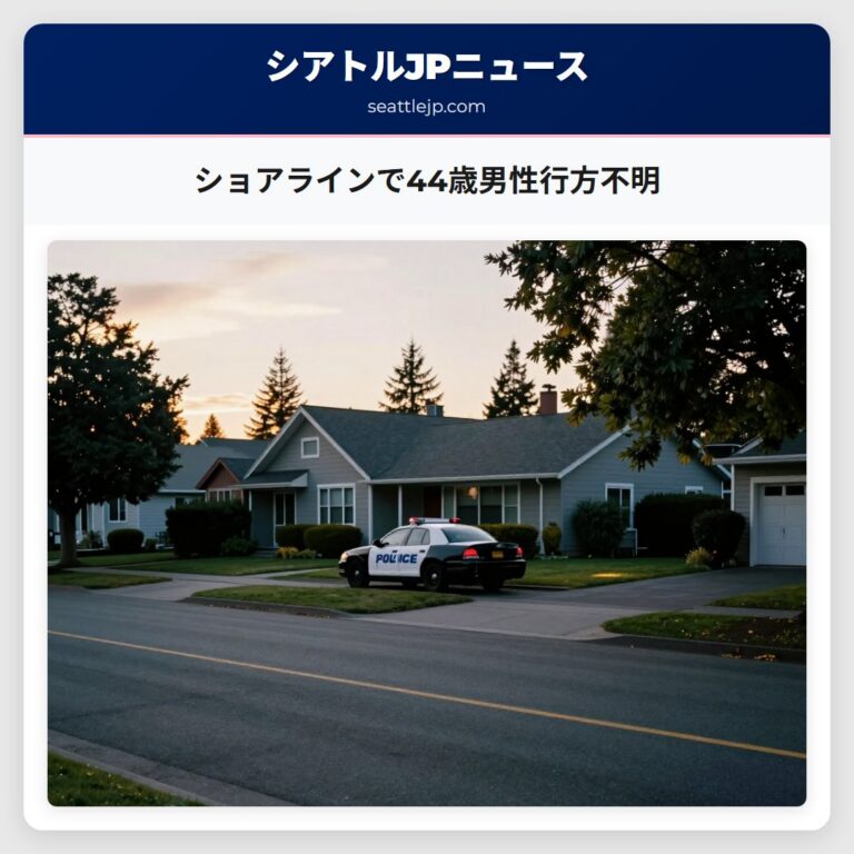 ショアラインで44歳男性行方不明