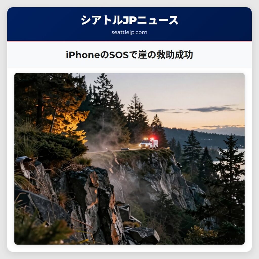iPhoneのSOSで崖の救助成功