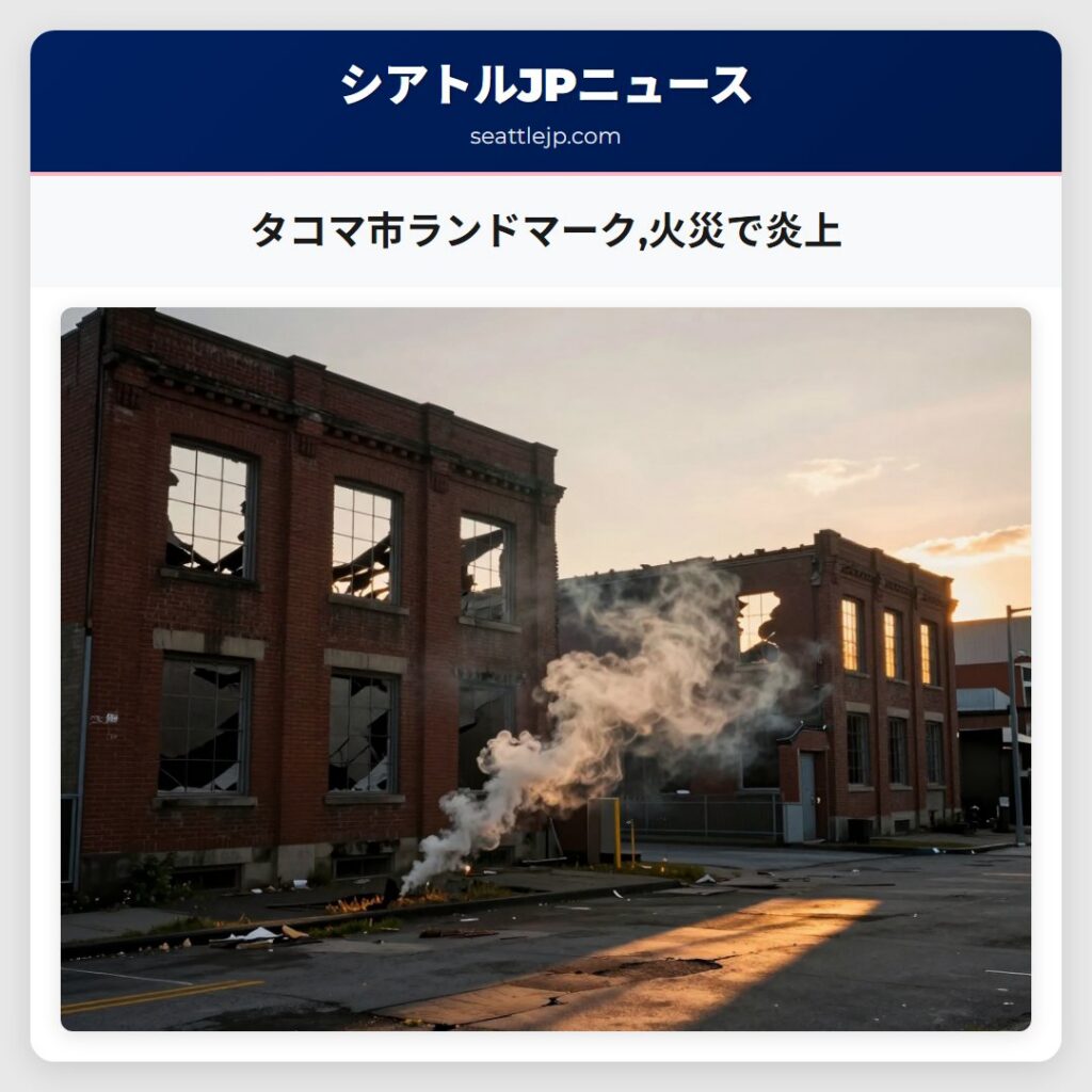 タコマ市ランドマーク,火災で炎上