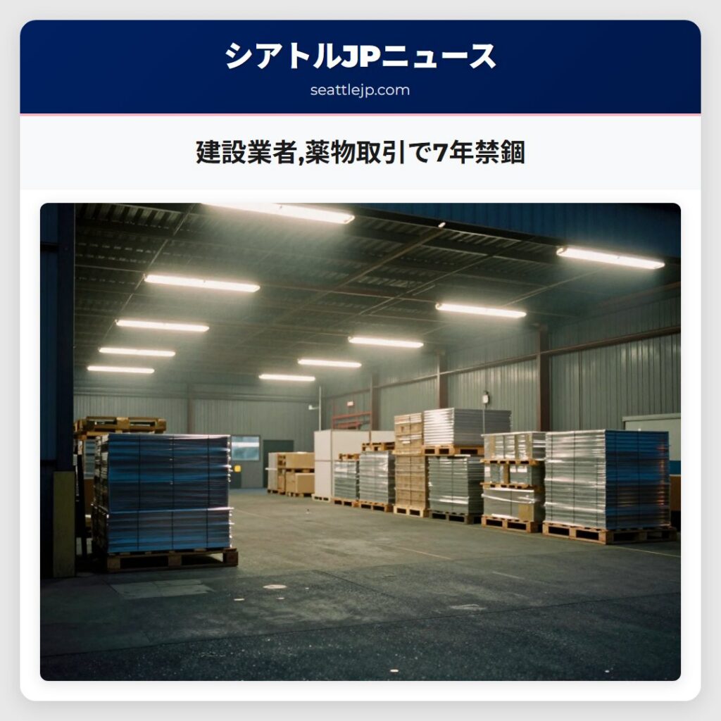建設業者,薬物取引で7年禁錮