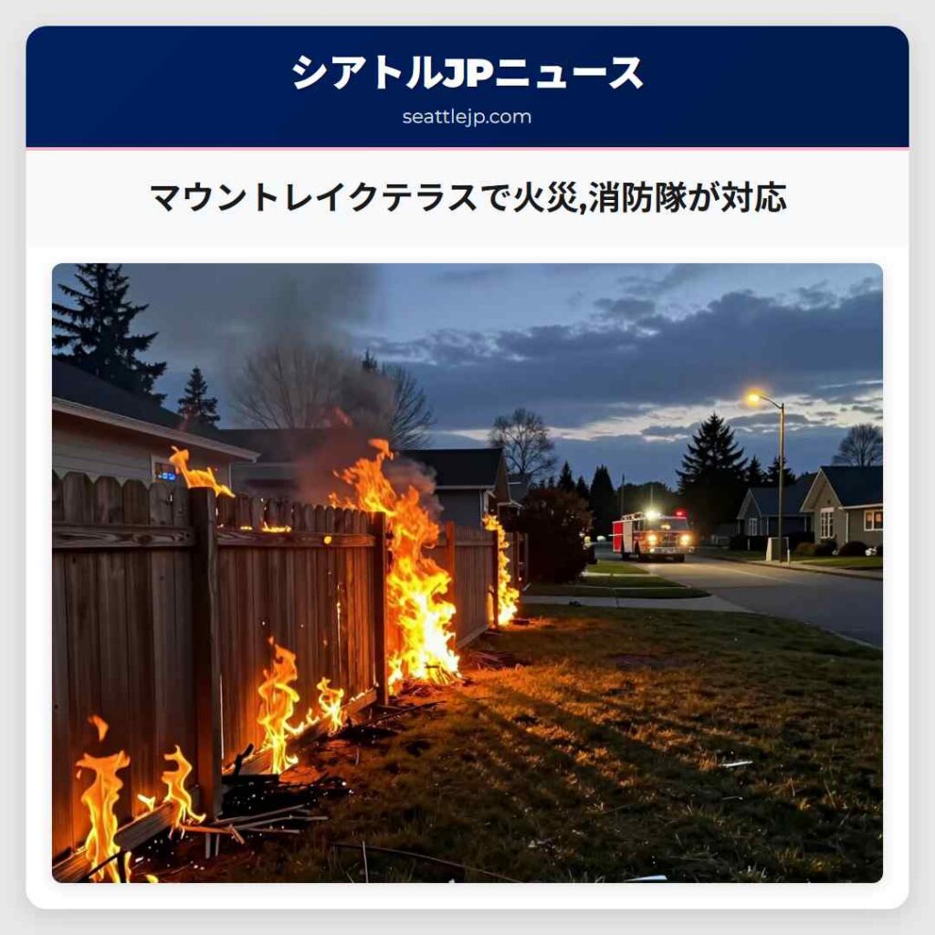 マウントレイクテラスで火災消防隊が対応