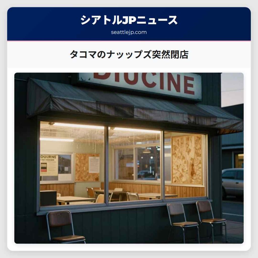 タコマのナッップズ突然閉店