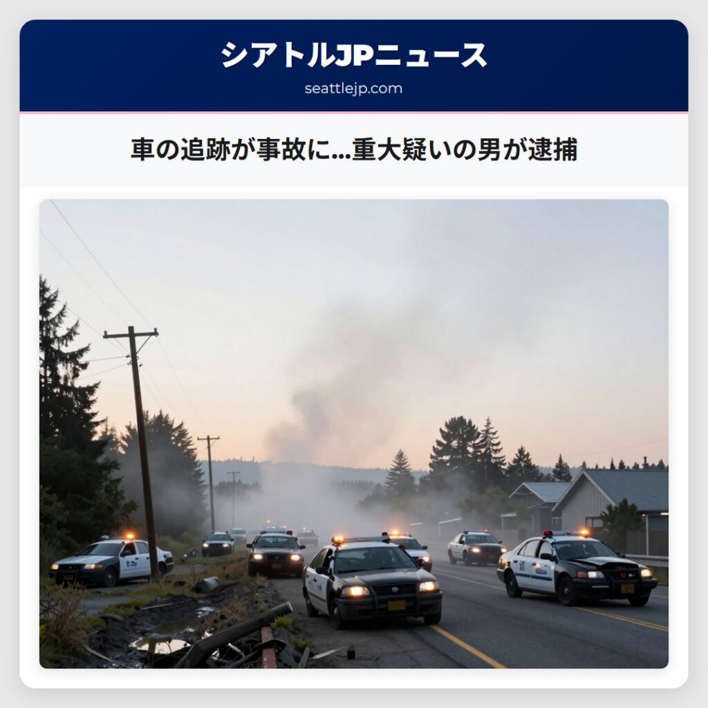 車の追跡が事故に…重大疑いの男が逮捕