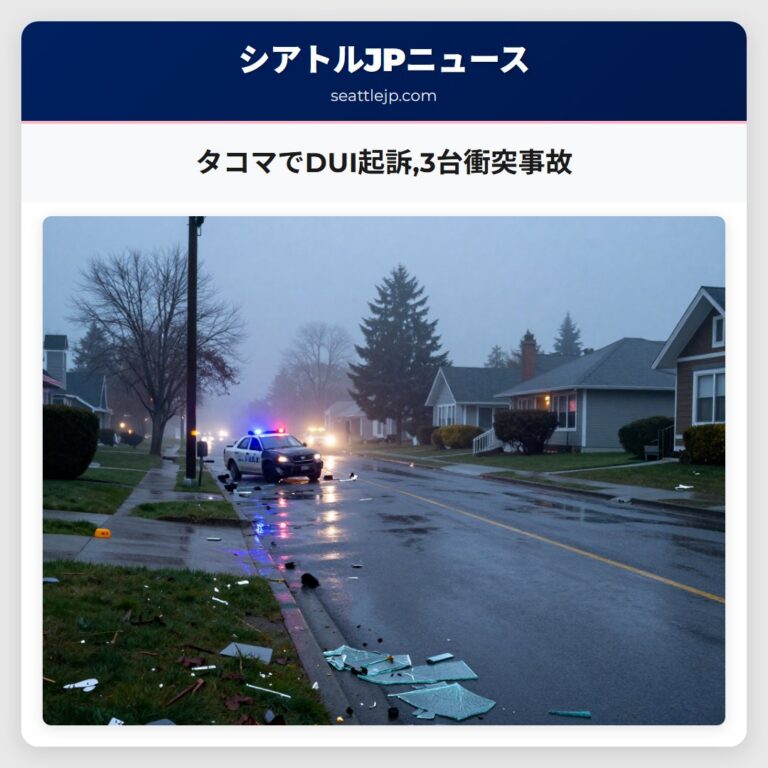 タコマでDUI起訴3台衝突事故