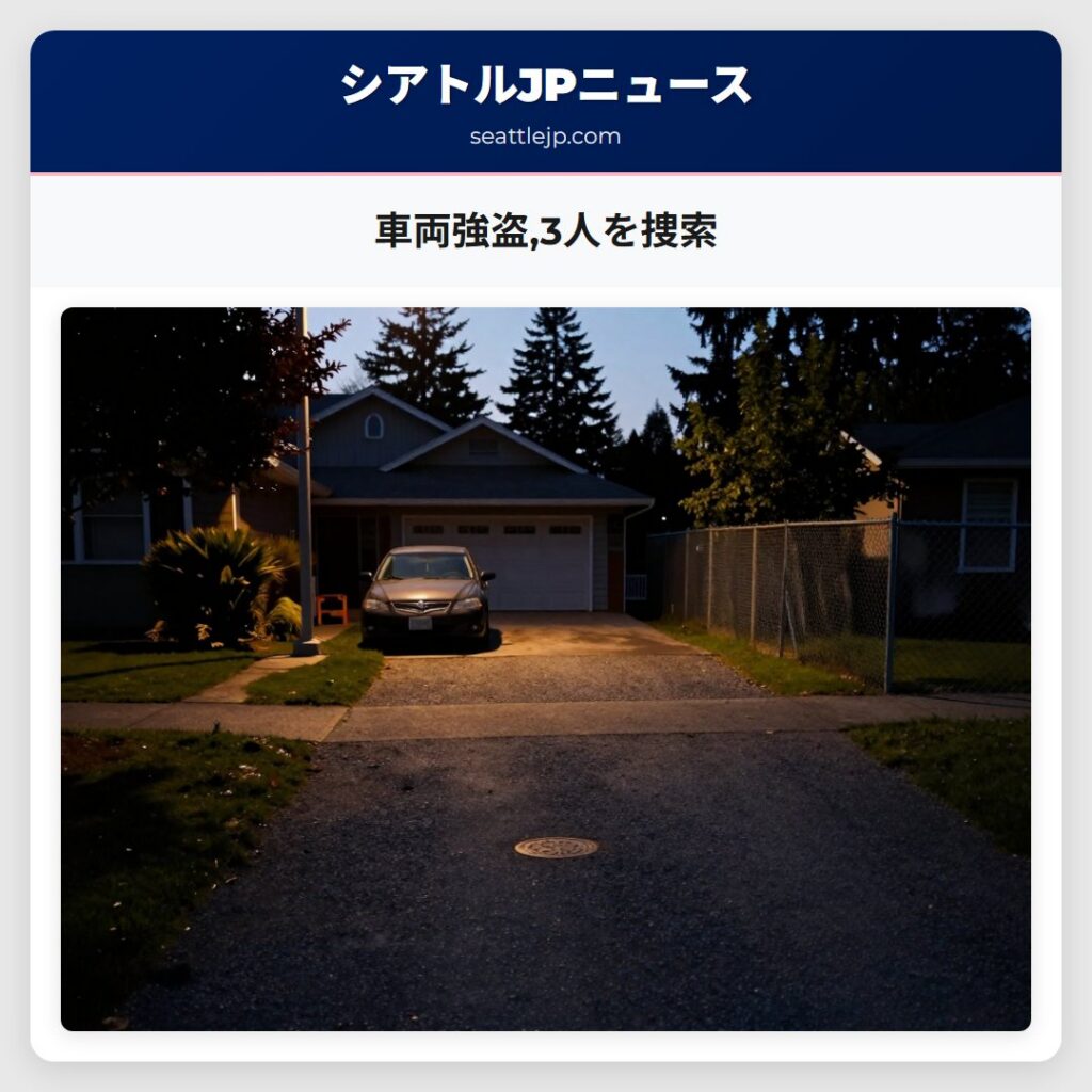 車両強盗,3人を捜索