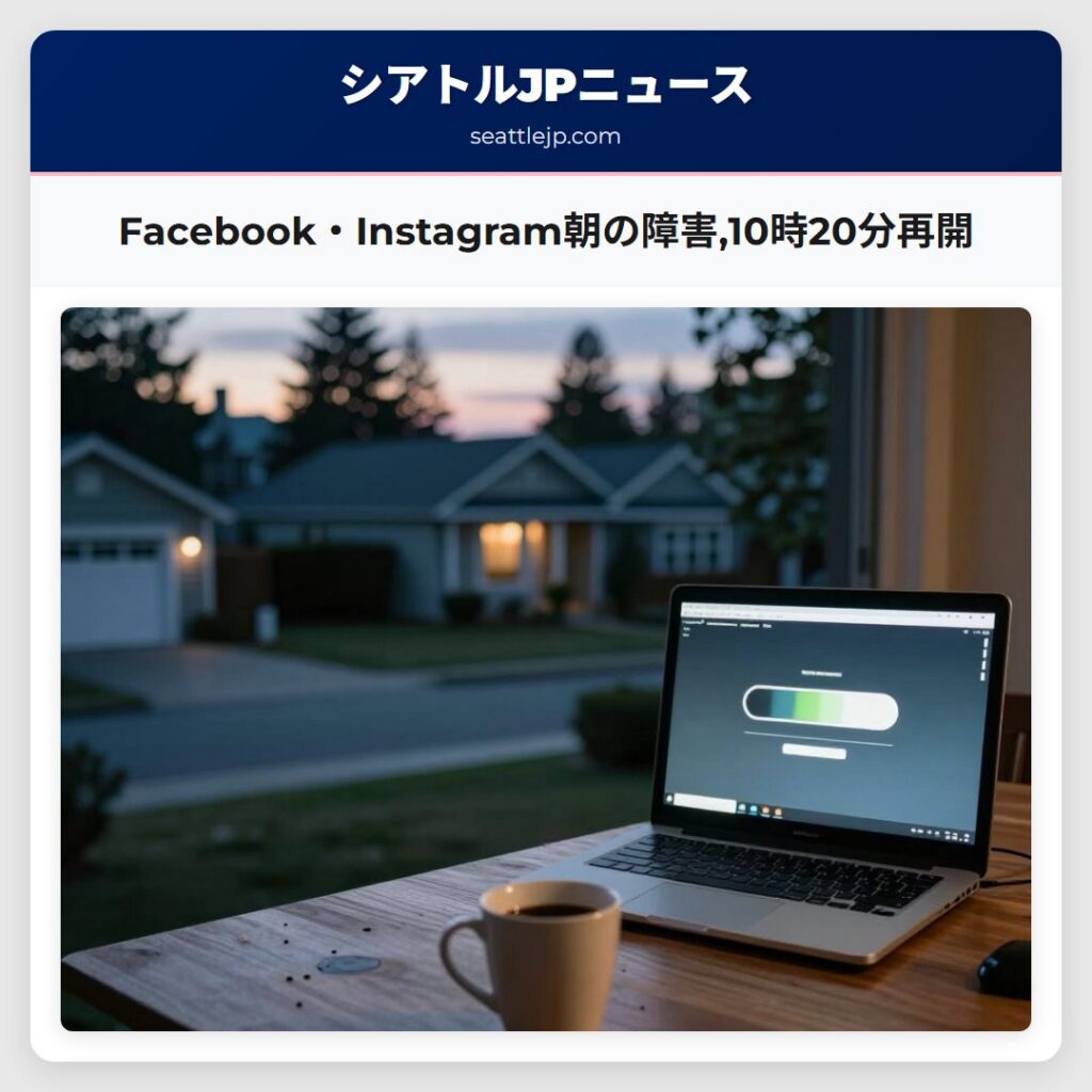 Facebook・Instagram朝の障害,10時20分再開