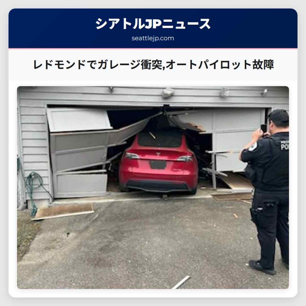 レドモンドでガレージ衝突,オートパイロット故障