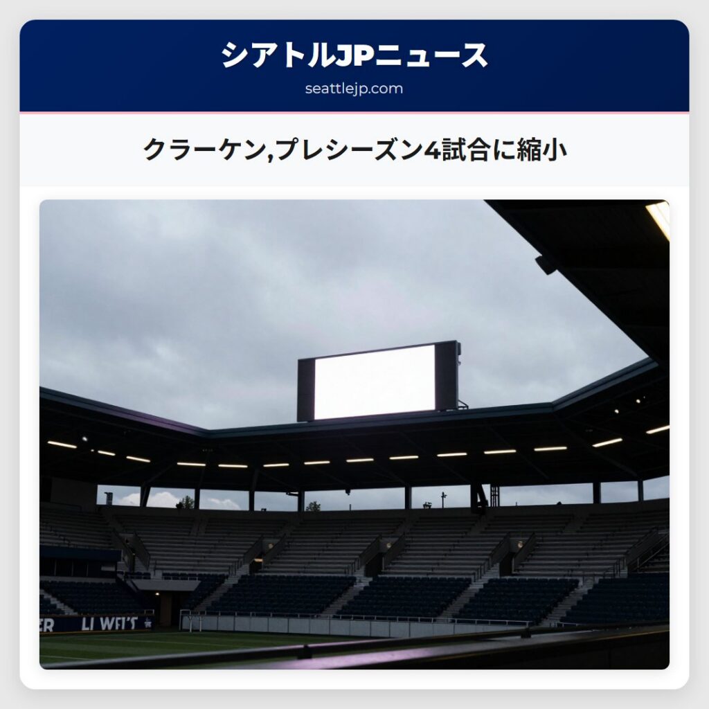 クラーケン,プレシーズン4試合に縮小