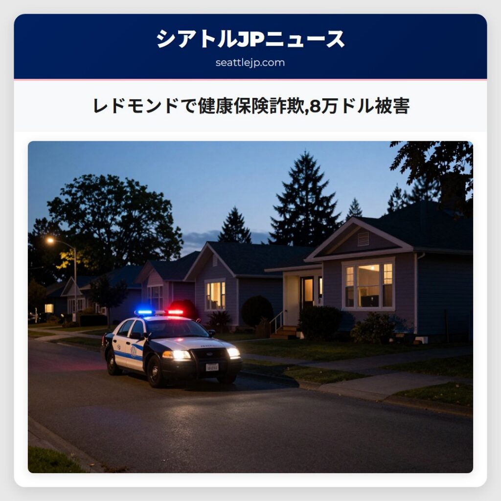 レドモンドで健康保険詐欺,8万ドル被害