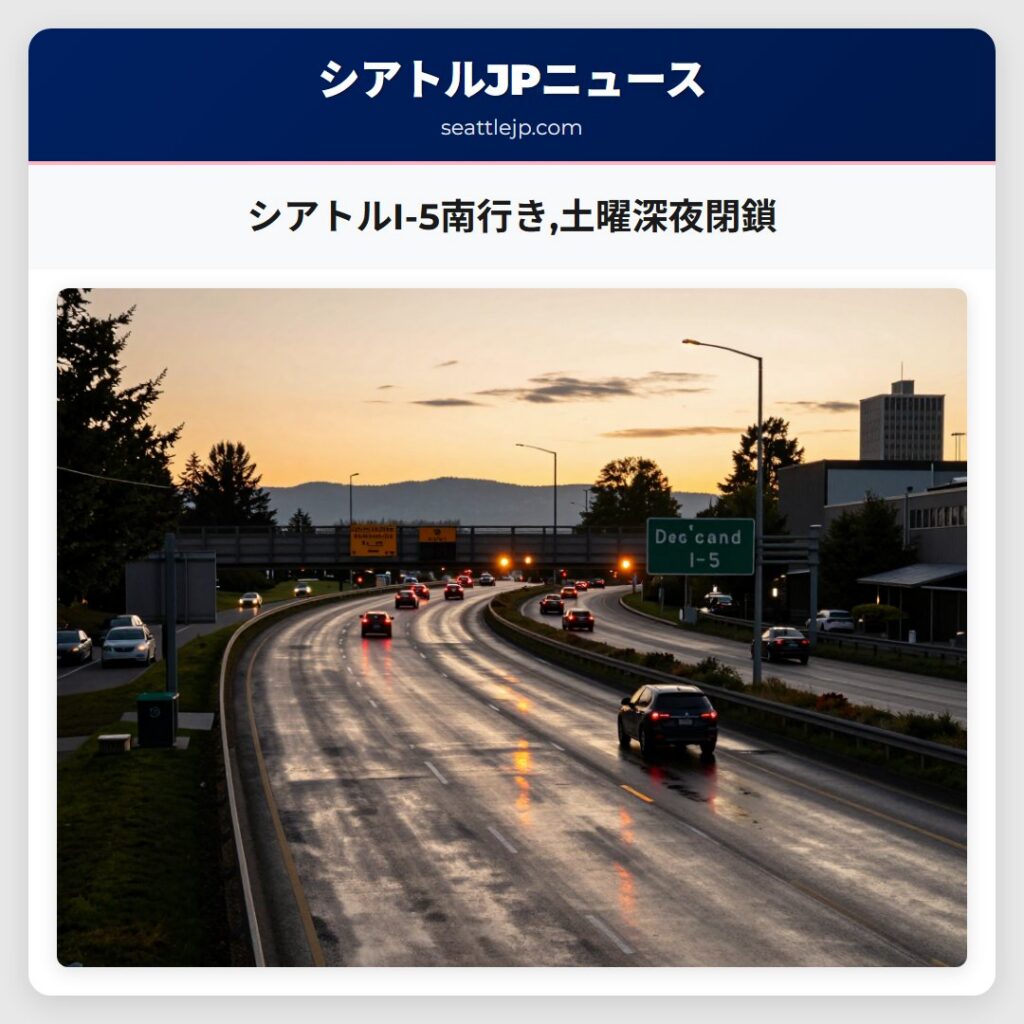 シアトルI-5南行き,土曜深夜閉鎖