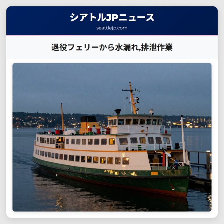 退役フェリーから水漏れ排泄作業