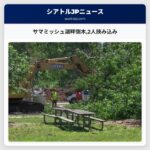 サマミッシュ湖畔倒木2人挟み込み
