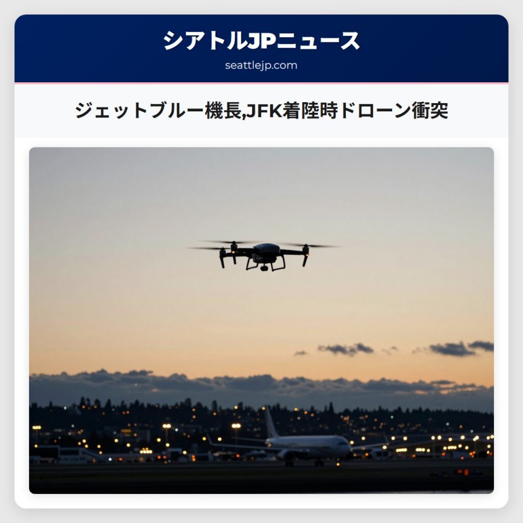 ジェットブルー機長,JFK着陸時ドローン衝突