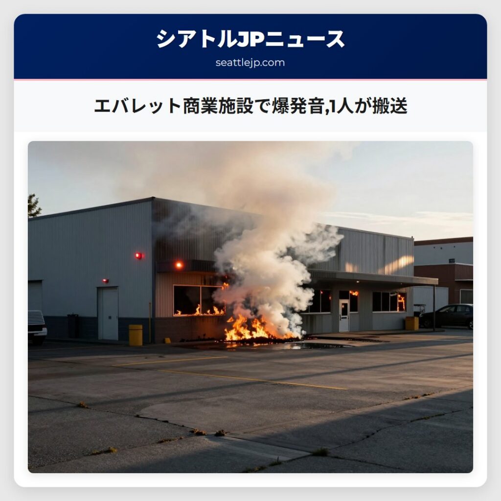 エバレット商業施設で爆発音,1人が搬送