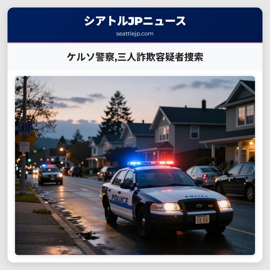 ケルソ警察,三人詐欺容疑者捜索