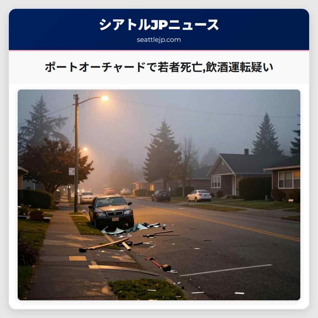ポートオーチャードで若者死亡,飲酒運転疑い