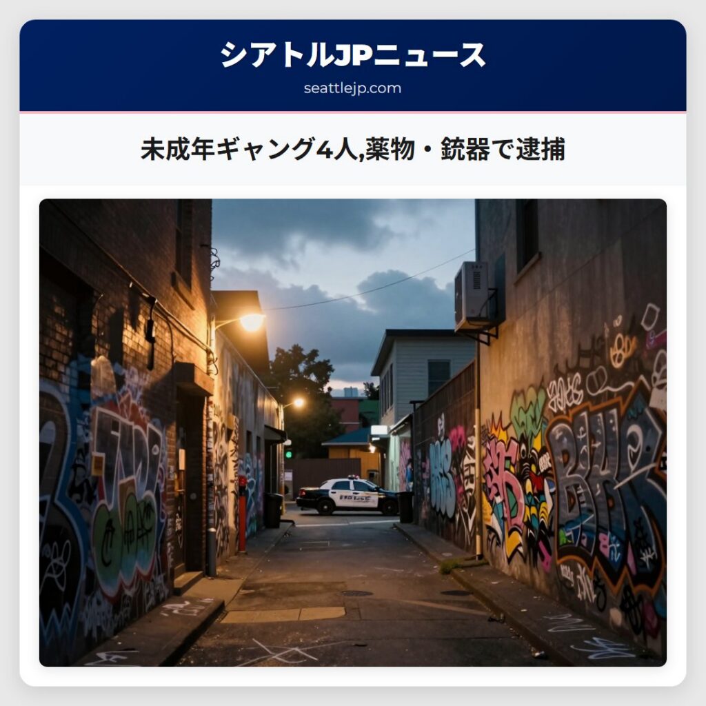 未成年ギャング4人,薬物・銃器で逮捕