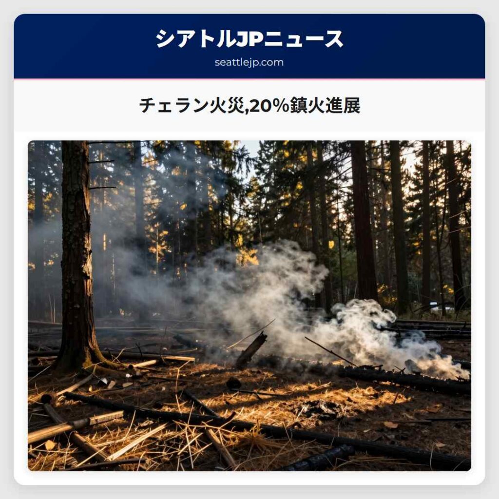 チェラン火災,20％鎮火進展