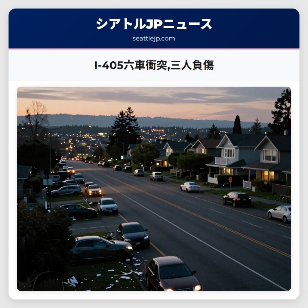 I-405六車衝突,三人負傷