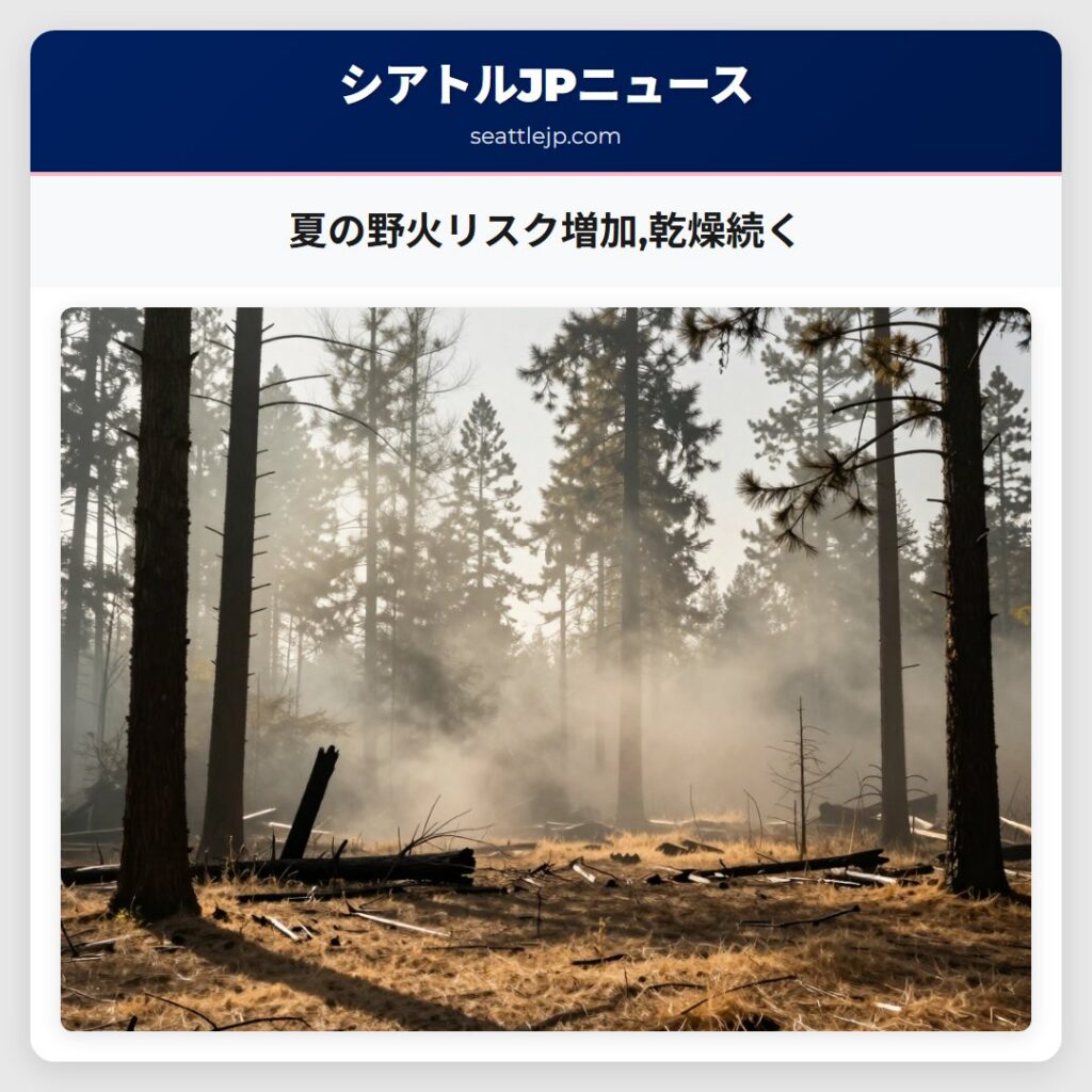 夏の野火リスク増加,乾燥続く
