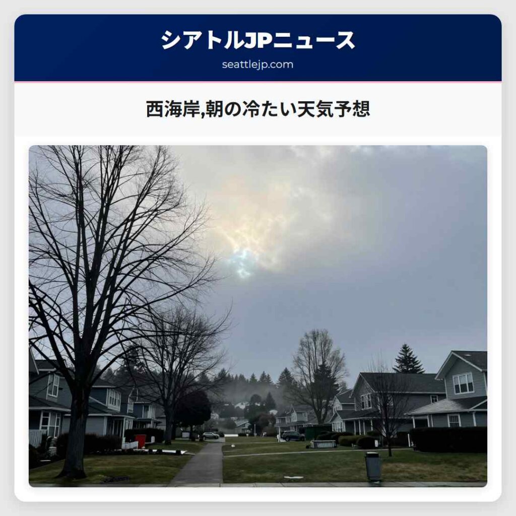 西海岸,朝の冷たい天気予想