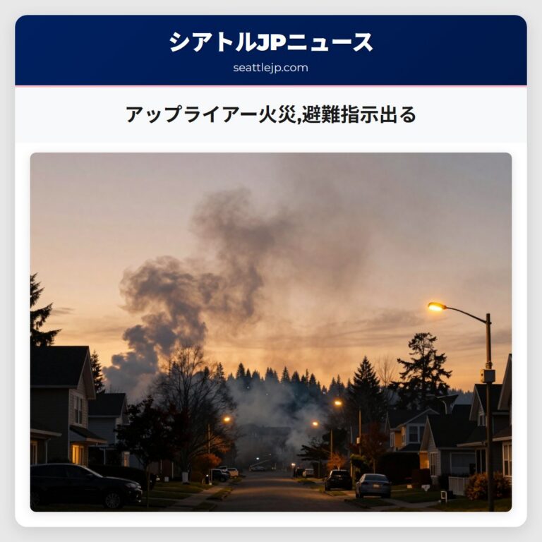 アップライアー火災避難指示出る
