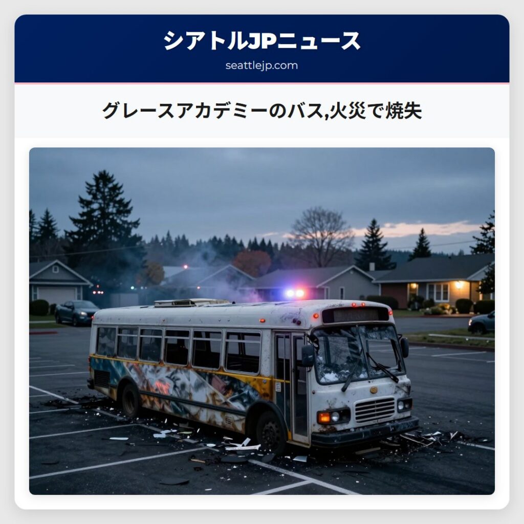 グレースアカデミーのバス,火災で焼失