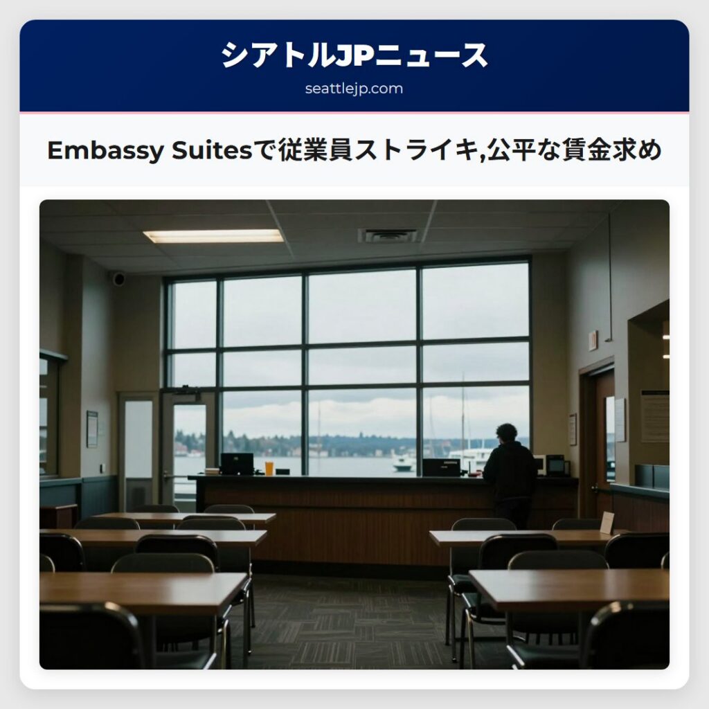Embassy Suitesで従業員ストライキ,公平な賃金求め