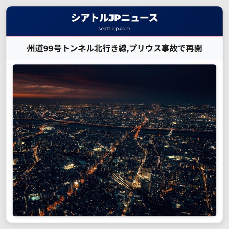 州道99号トンネル北行き線プリウス事故で再開