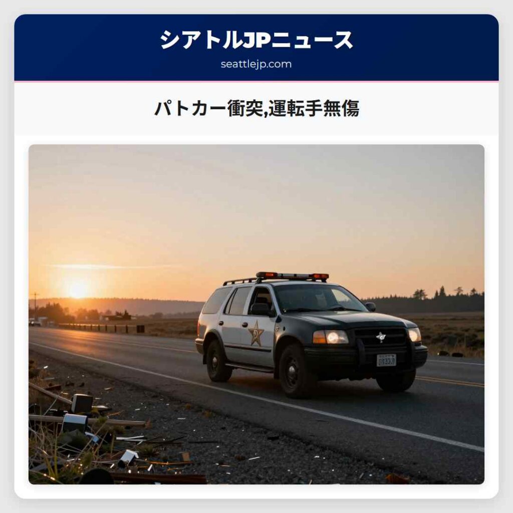 パトカー衝突,運転手無傷
