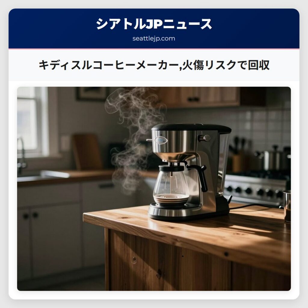 キディスルコーヒーメーカー,火傷リスクで回収