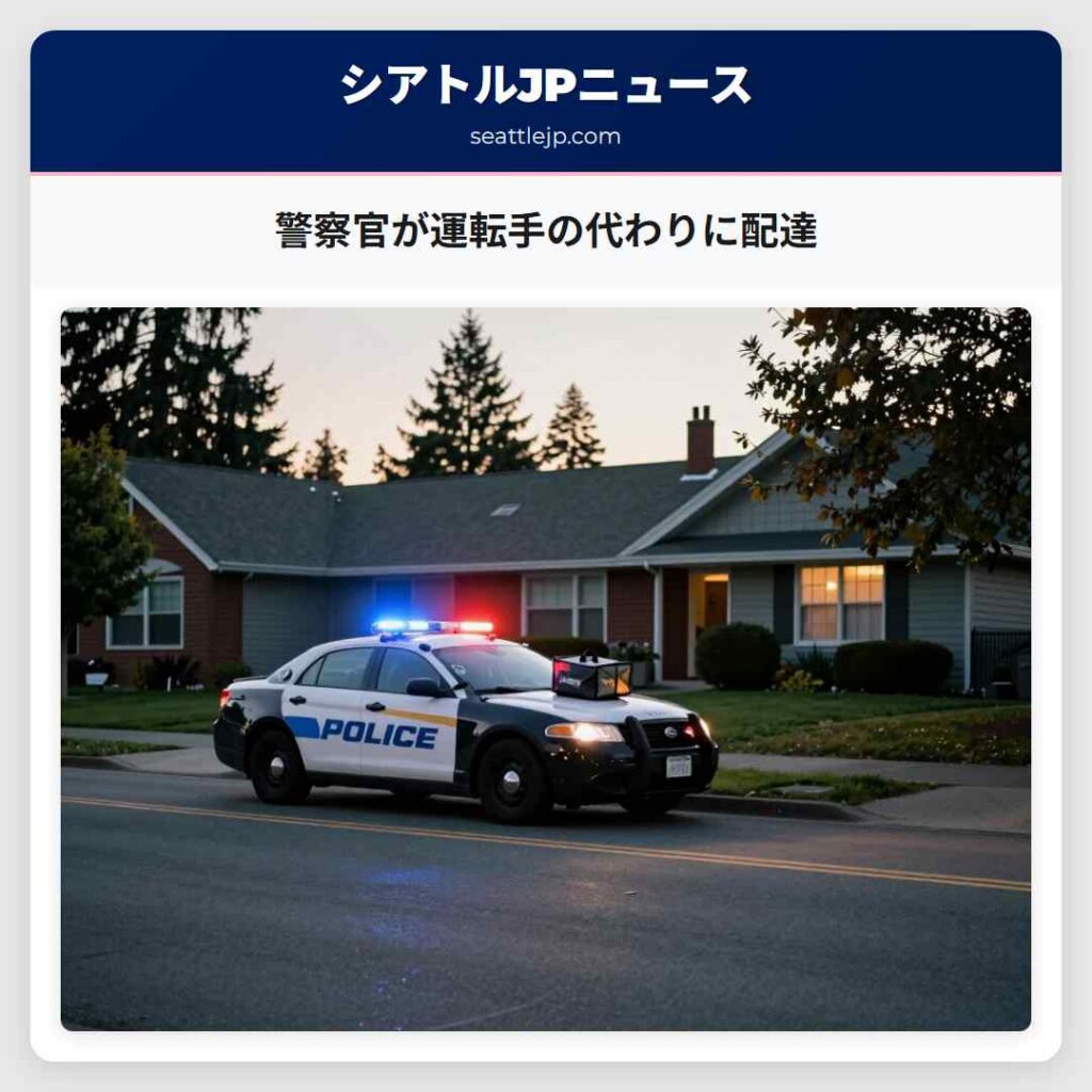 警察官が運転手の代わりに配達