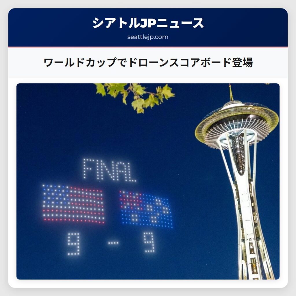 ワールドカップでドローンスコアボード登場