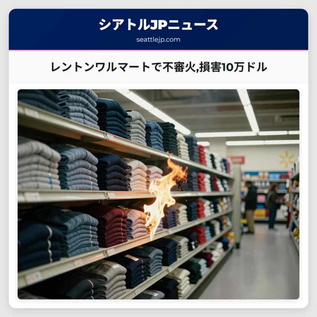 レントンワルマートで不審火,損害10万ドル