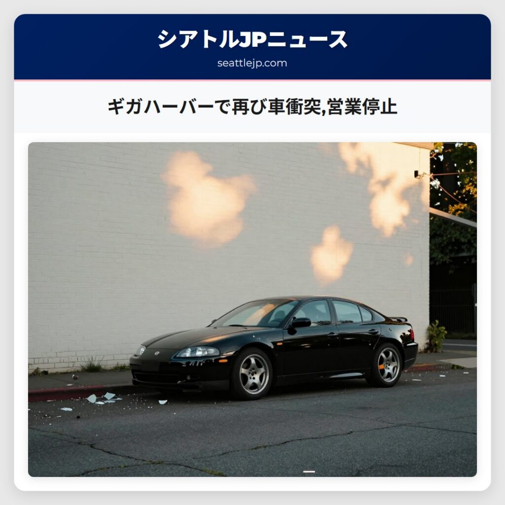 ギガハーバーで再び車衝突,営業停止