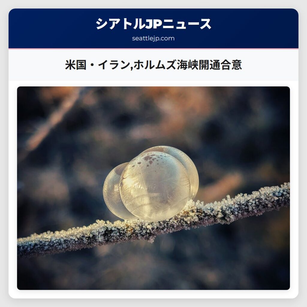 米国・イラン,ホルムズ海峡開通合意