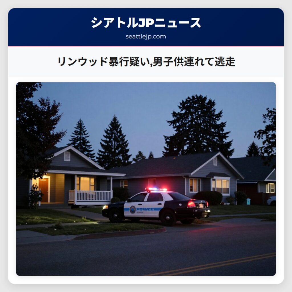 リンウッド暴行疑い,男子供連れて逃走