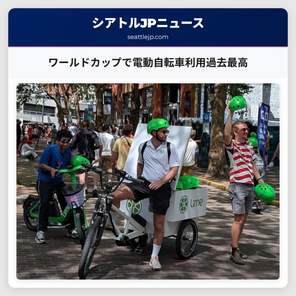 ワールドカップで電動自転車利用過去最高
