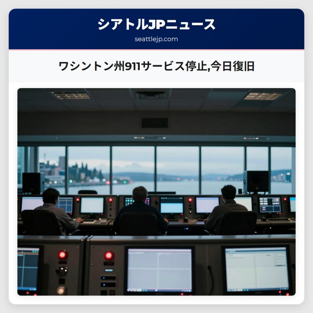 ワシントン州911サービス停止,今日復旧