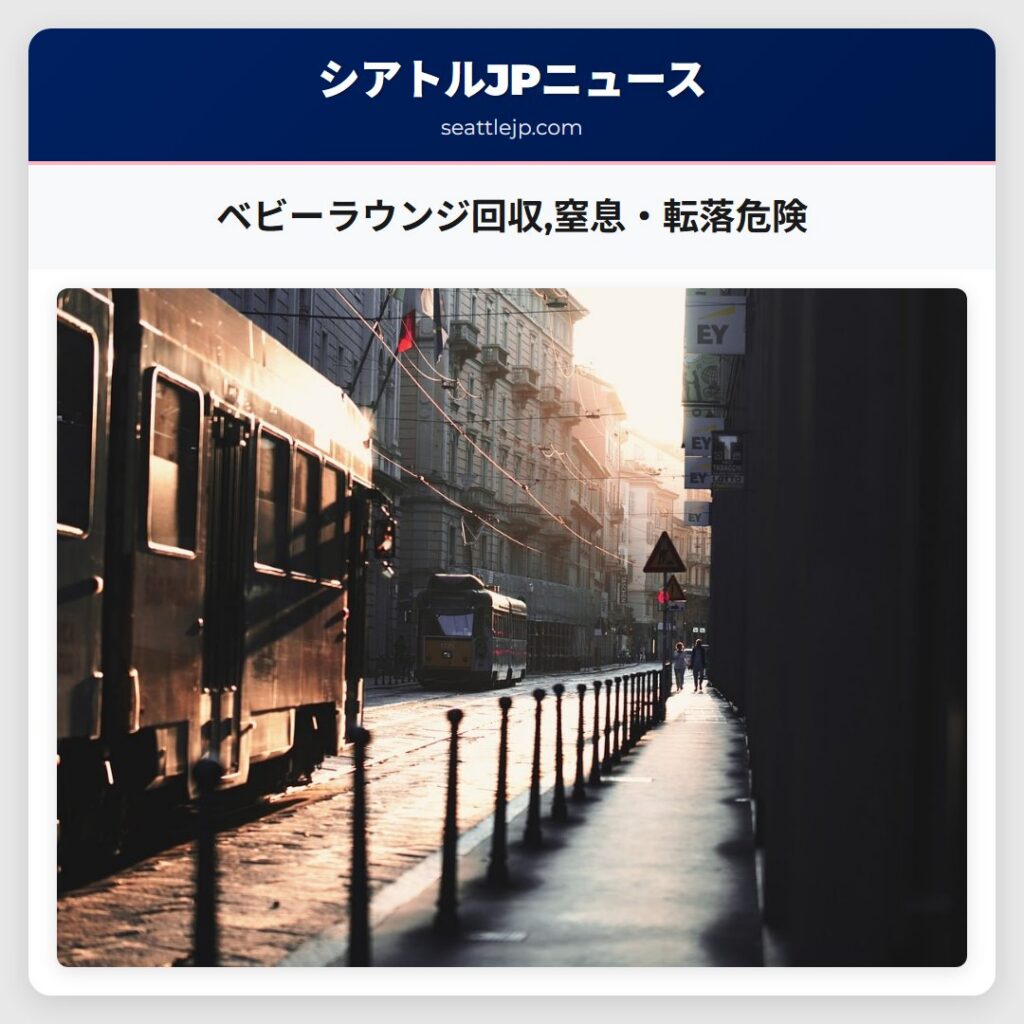 ベビーラウンジ回収,窒息・転落危険