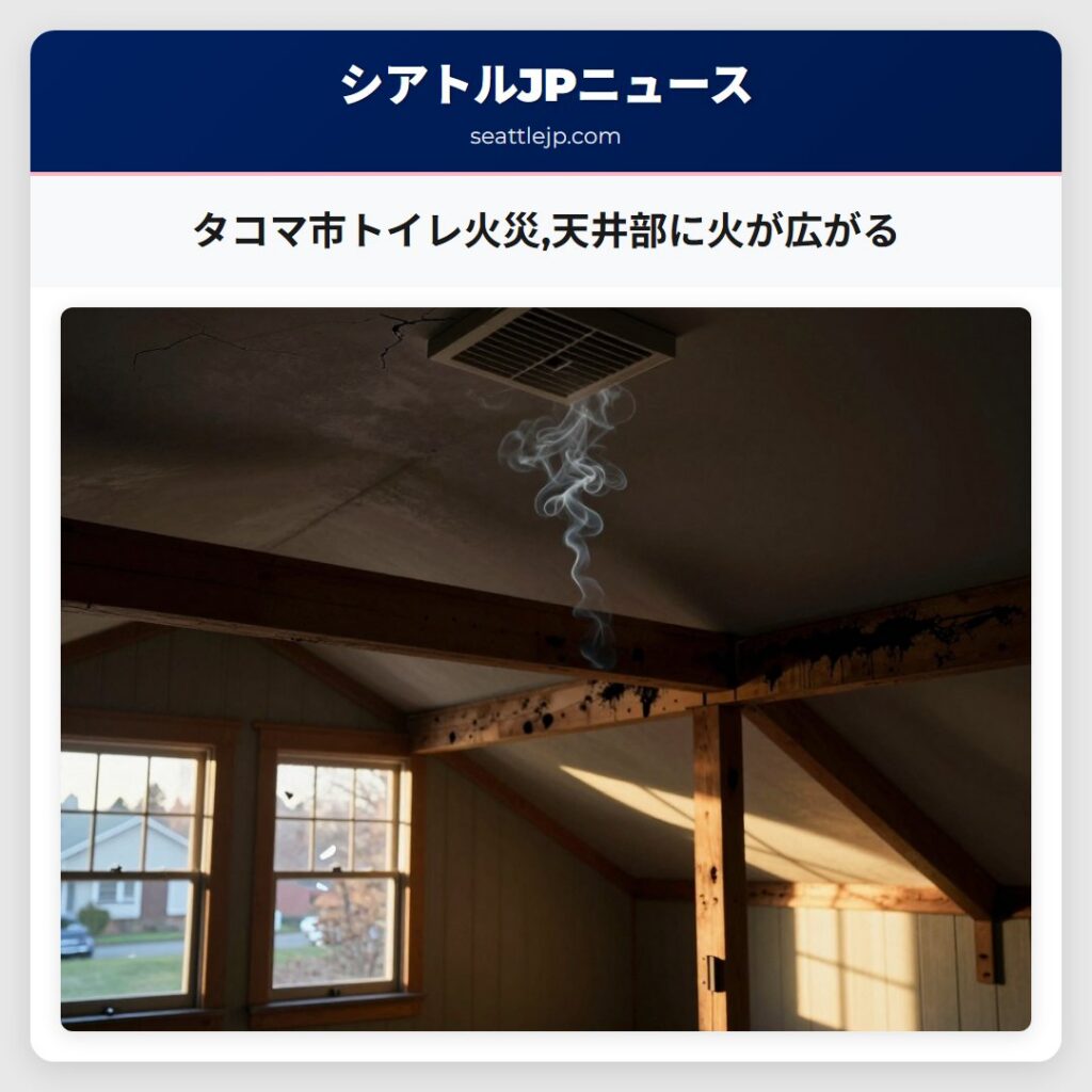 タコマ市トイレ火災,天井部に火が広がる