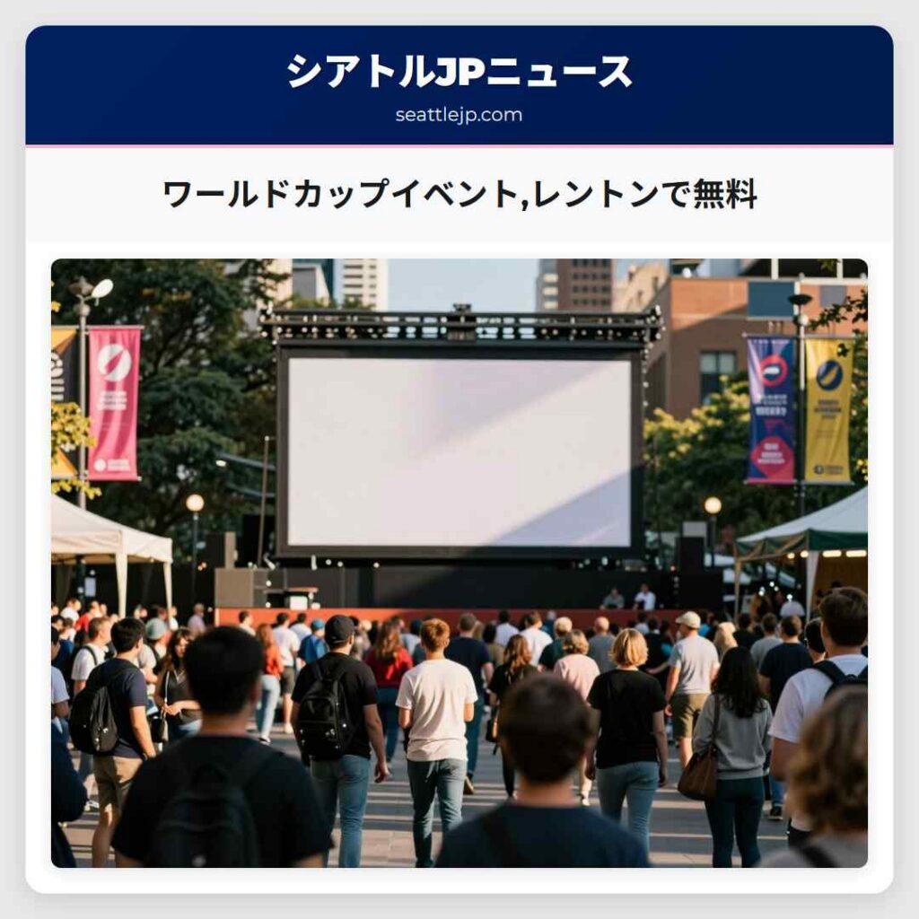 ワールドカップイベント,レントンで無料
