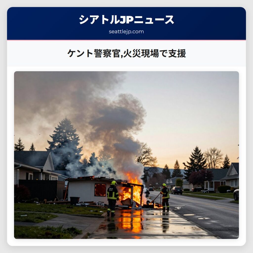 ケント警察官,火災現場で支援