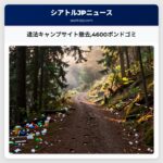違法キャンプサイト撤去4600ポンドゴミ