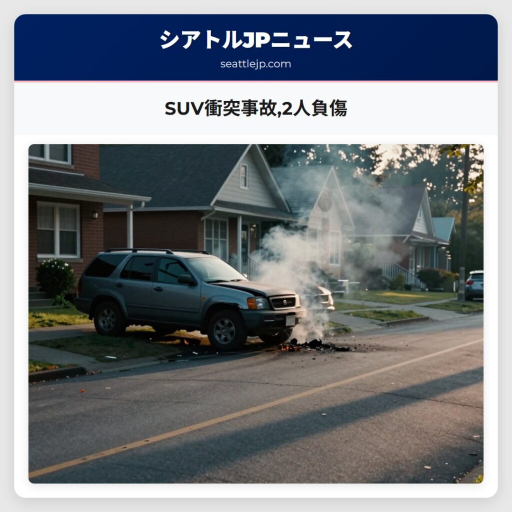 SUV衝突事故,2人負傷