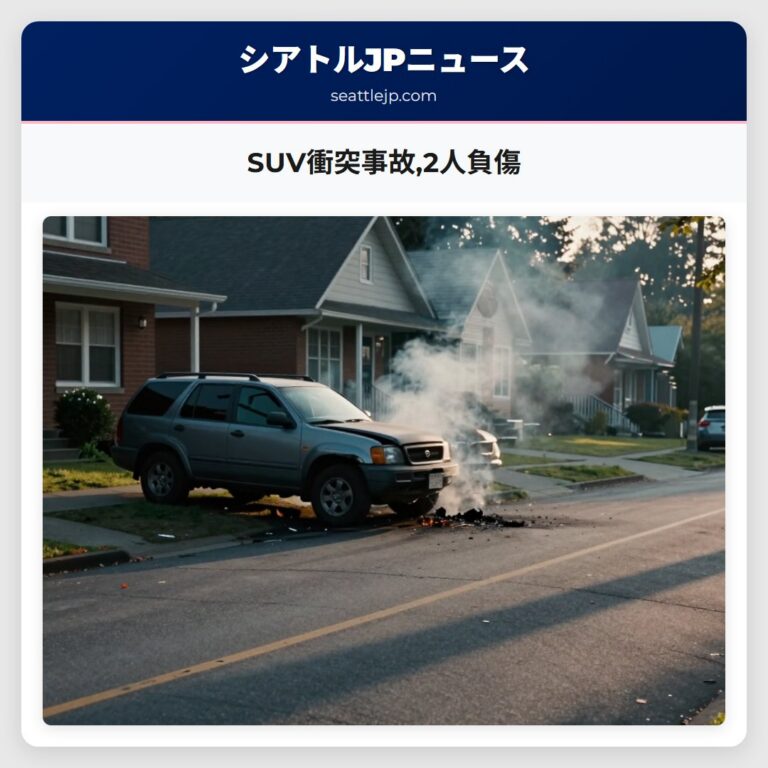 SUV衝突事故2人負傷
