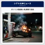 ガソリン窃盗疑い男爆発で逃走